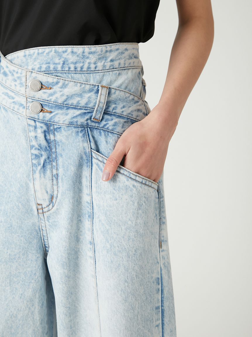 FRAY I.D アシメダブルウエストワイドデニムパンツ フレイ アイディー FRAY I.D アシメダブルウエストワイドデニム