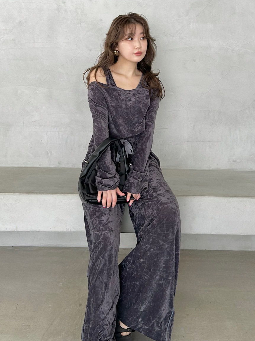 クラッシュベロアドロストワイドパンツ(ワイドパンツ)｜パンツ｜FRAY