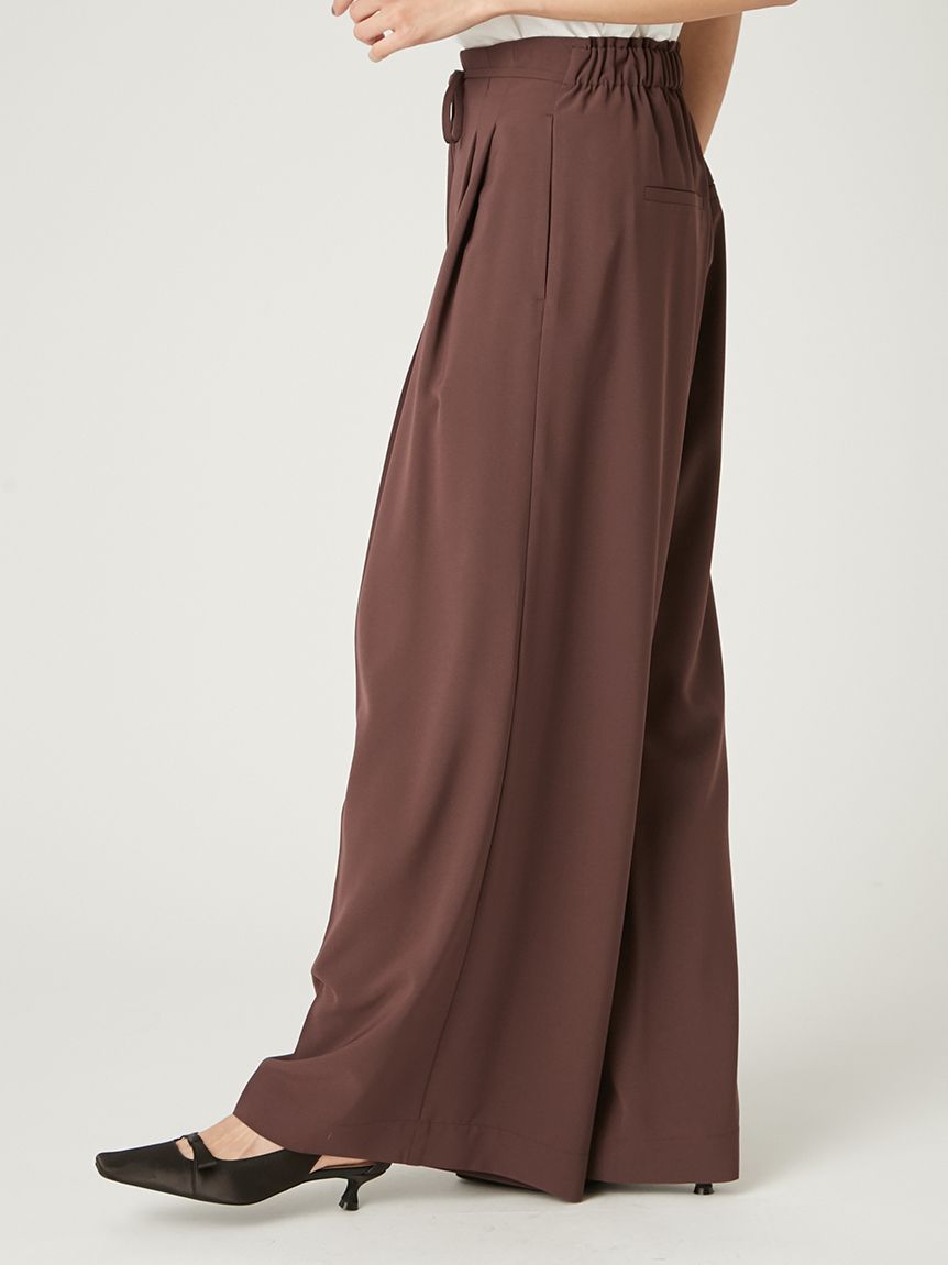 ア！リ！ガ！ト！ アセテートオーガンジータックワイドパンツ／ウォッシャブル(ワイド