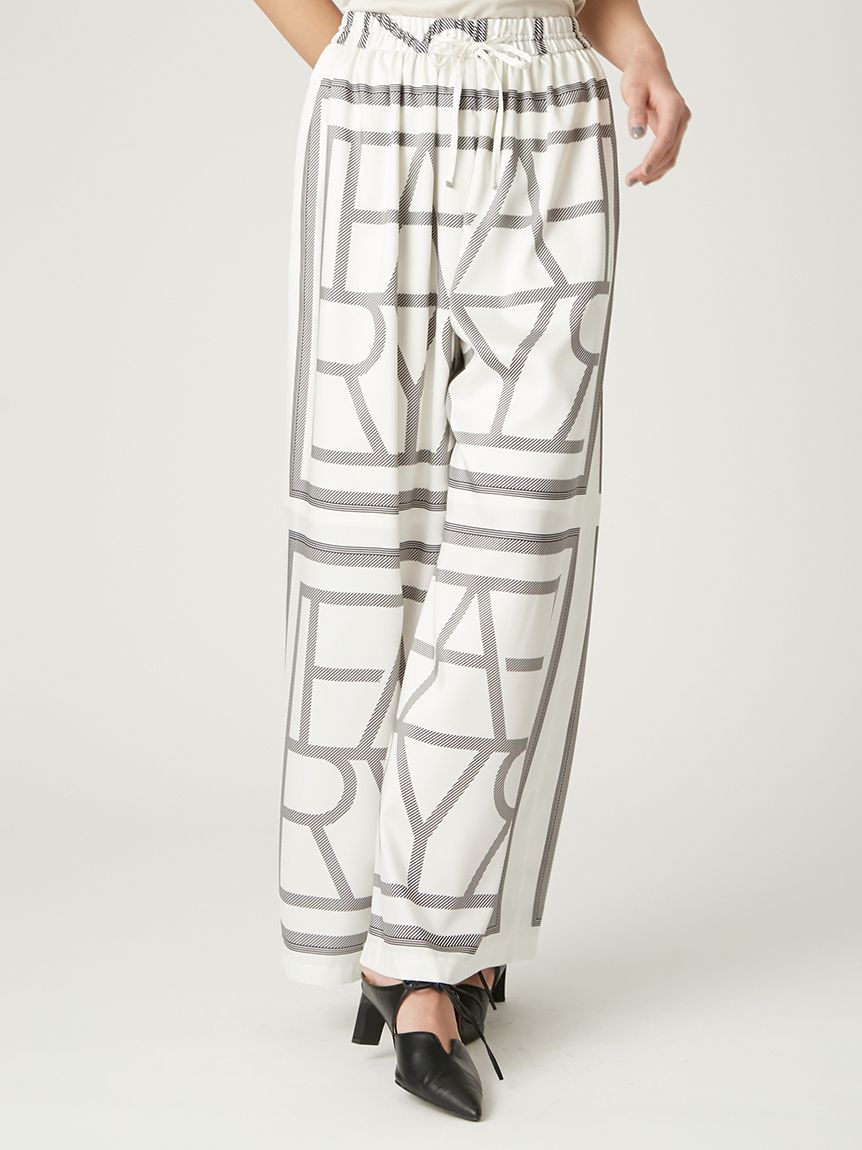 プレイデザイン　パンツのみ スカーフプリントイージーワイドパンツ／ウォッシャブル(ロングパンツ