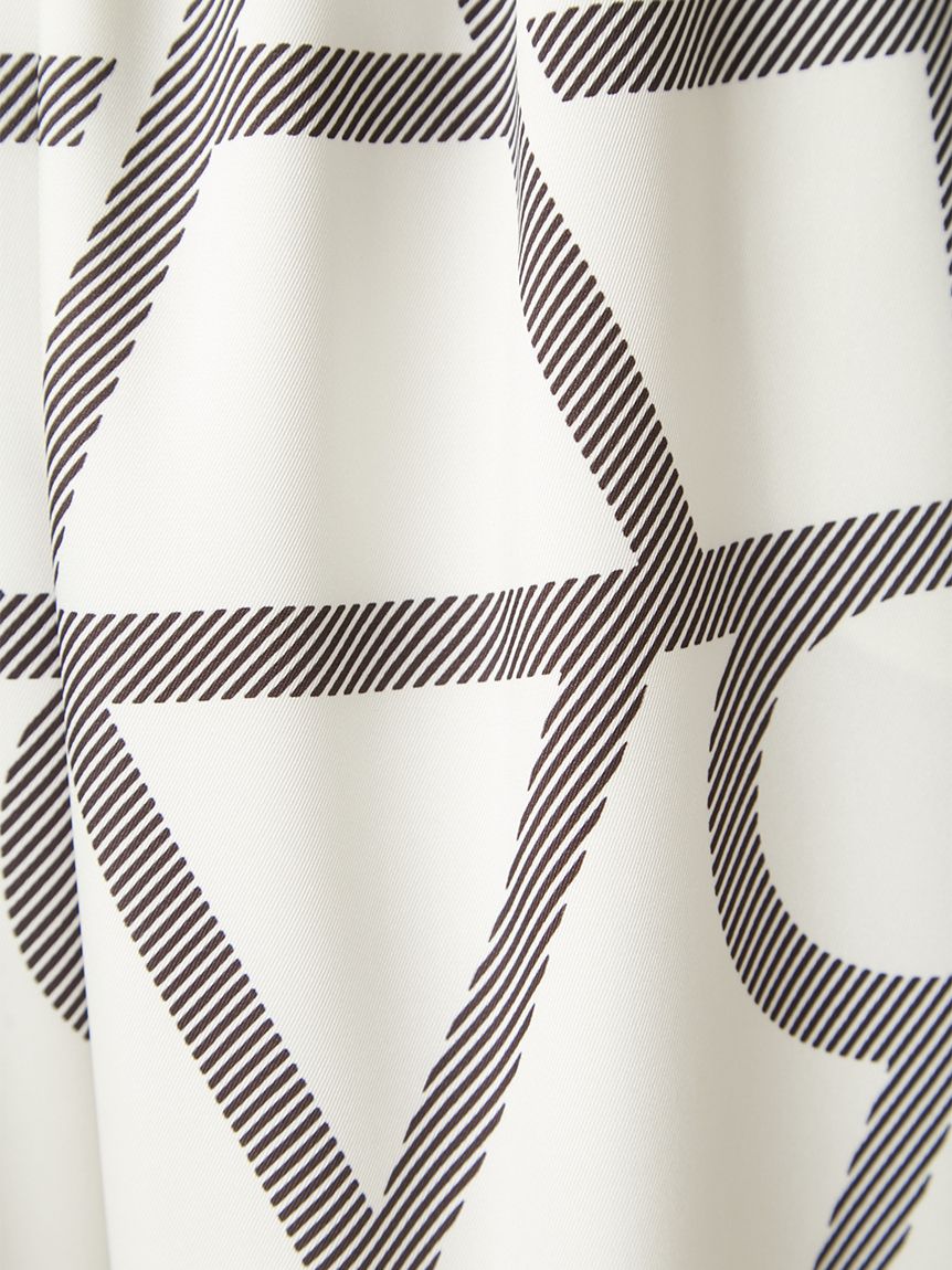 スカーフプリントイージーワイドパンツ／ウォッシャブル(ロングパンツ  