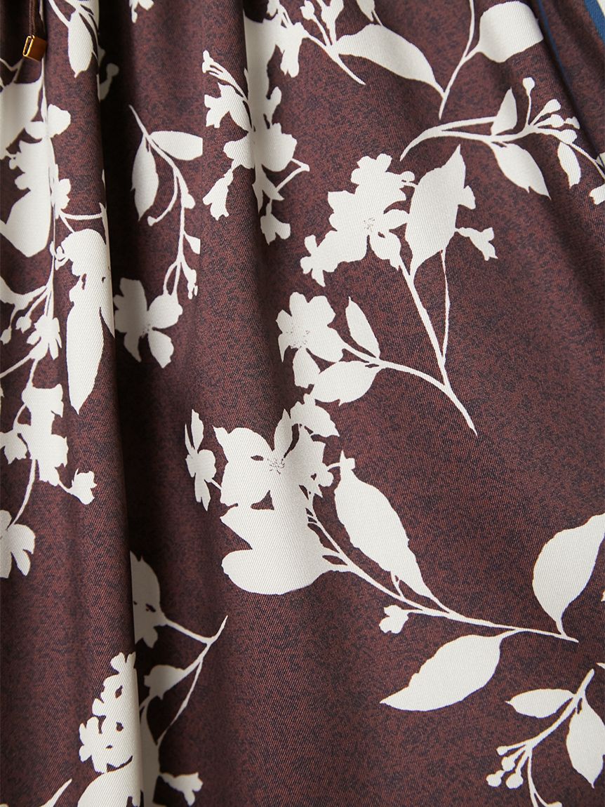 スカーフプリントイージーワイドパンツ／ウォッシャブル(ロングパンツ  