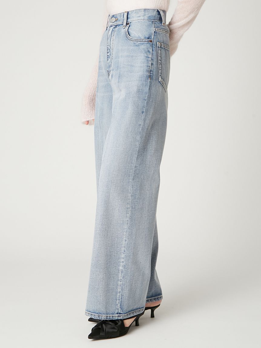 FREY デニム ハイウエストセンタープレスワイドデニム(ロングパンツ)｜パンツ｜FRAY