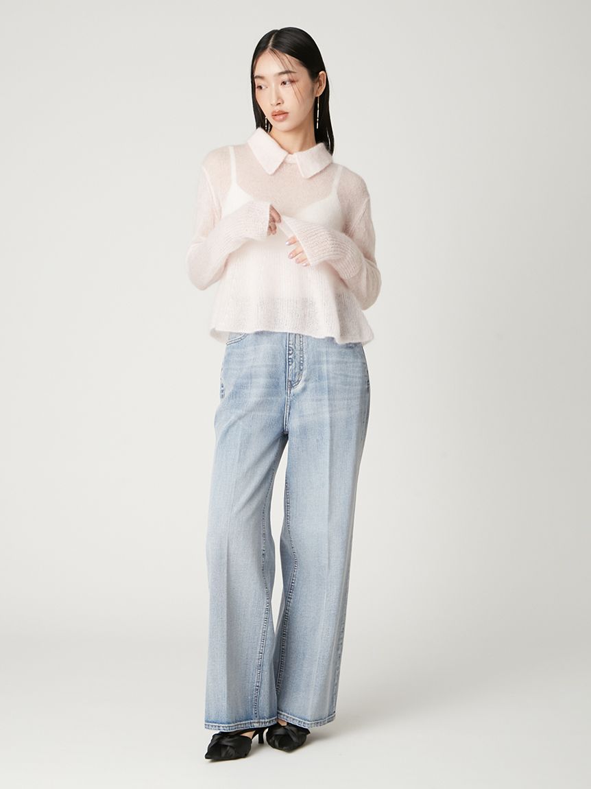 ◎新品未使用　ハイウェストワイドデニムパンツ　（uncrave WHITE） uncrave ジーンズ デニム デニムパンツ パンツ（uncrave WHITE