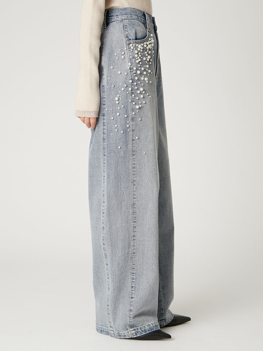 ハイウエストビジューデニム(ロングパンツ)｜パンツ｜FRAY I.D（フレイ