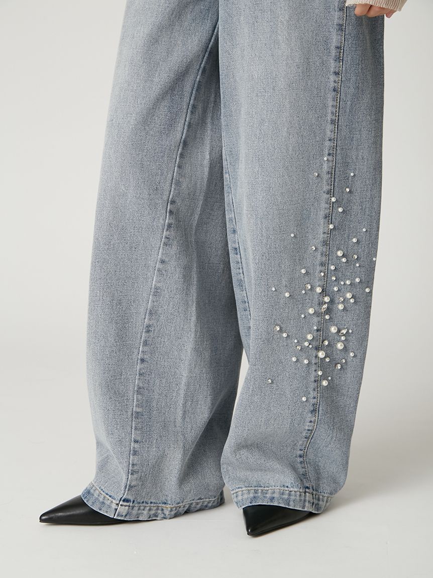 ハイウエストビジューデニム(ロングパンツ)｜パンツ｜FRAY I.D（フレイ