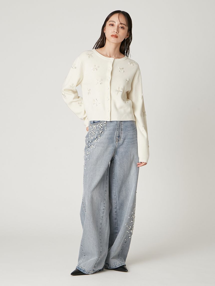 ハイウエストビジューデニム(ロングパンツ)｜パンツ｜FRAY I.D（フレイ