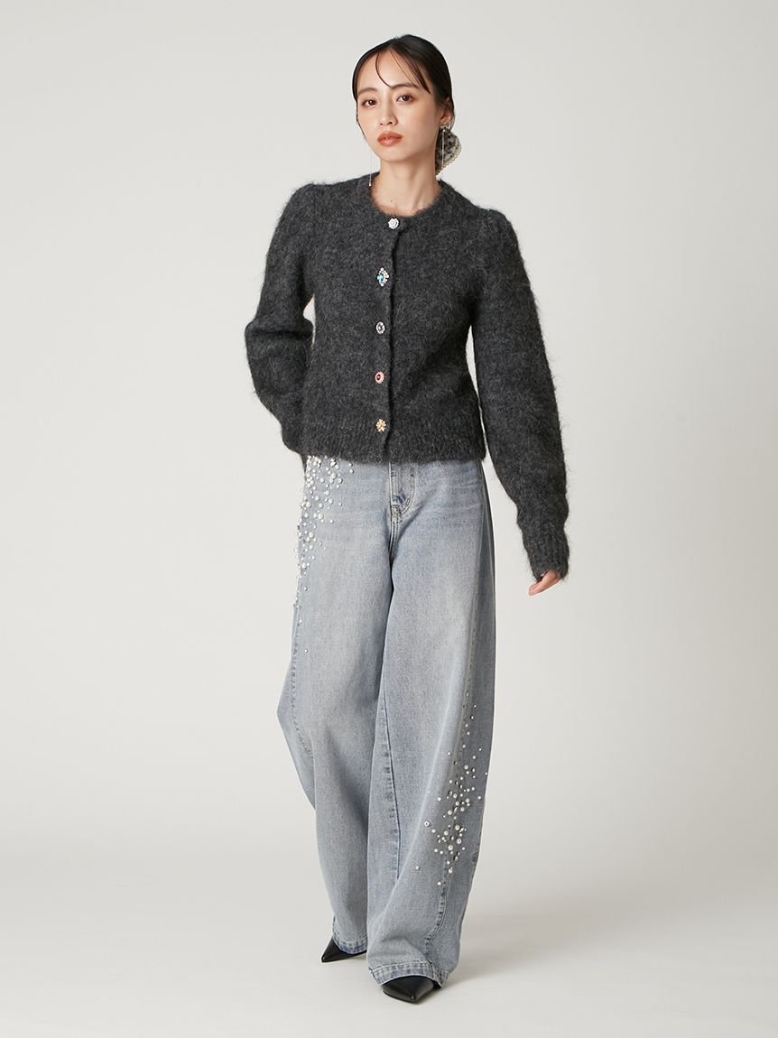 ハイウエストビジューデニム(ロングパンツ)｜パンツ｜FRAY I.D（フレイ