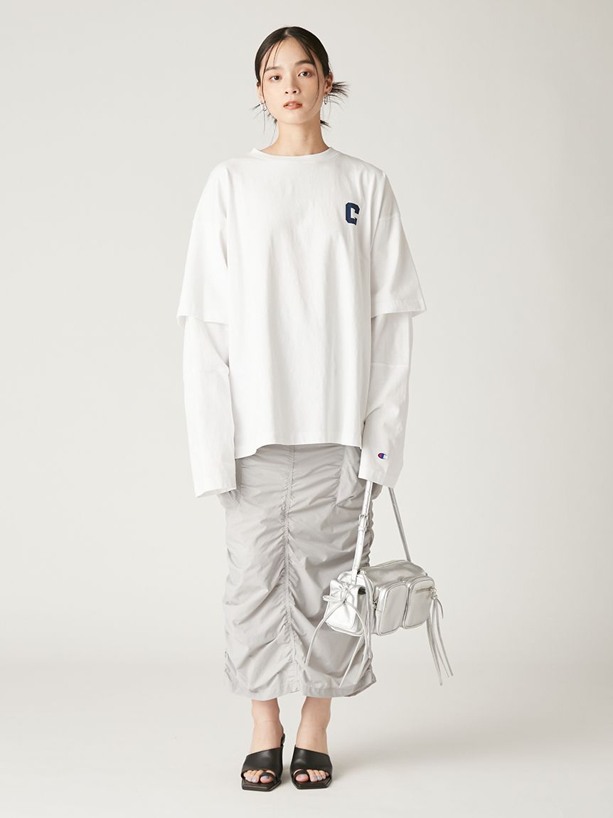 Champion】シャーリングストレートスカート(ロングスカート