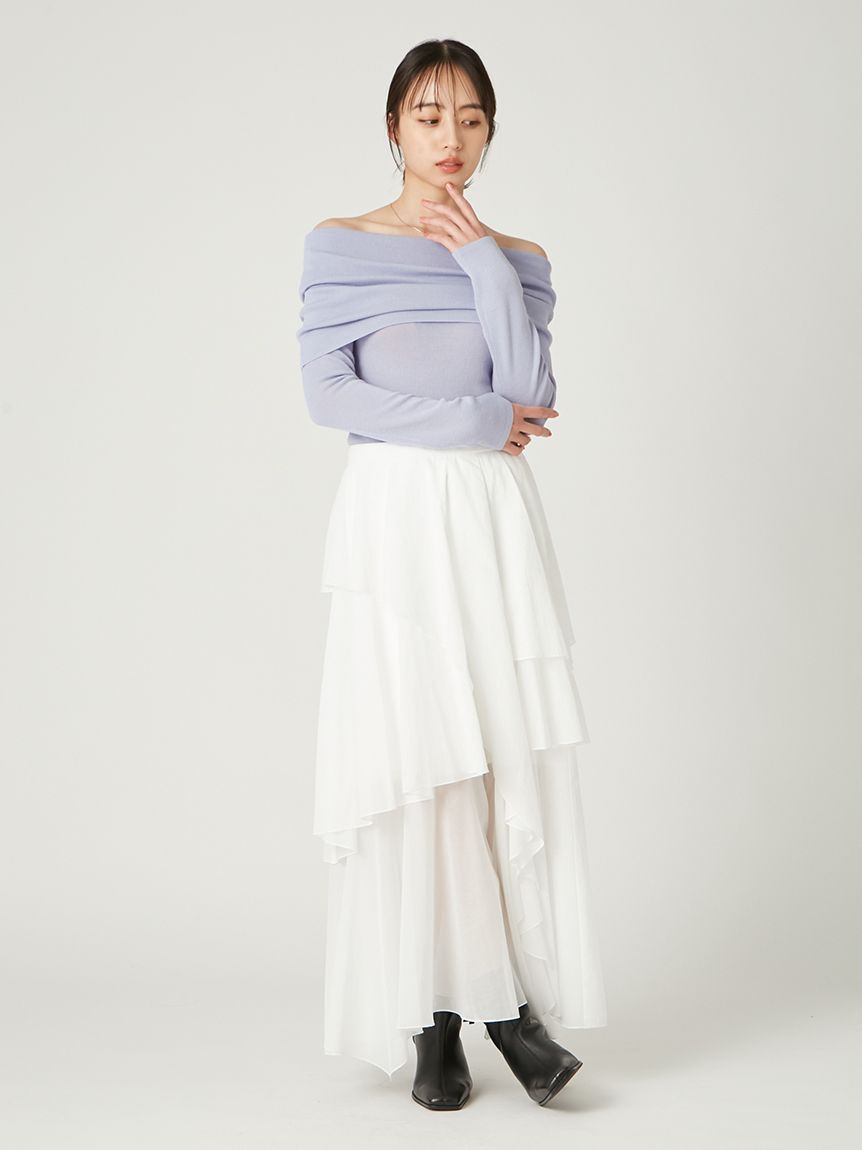 FRAY I.D アシメフレアスリットティアードスカート アシメフレアスリットティアードスカート(ロングスカート)｜スカート
