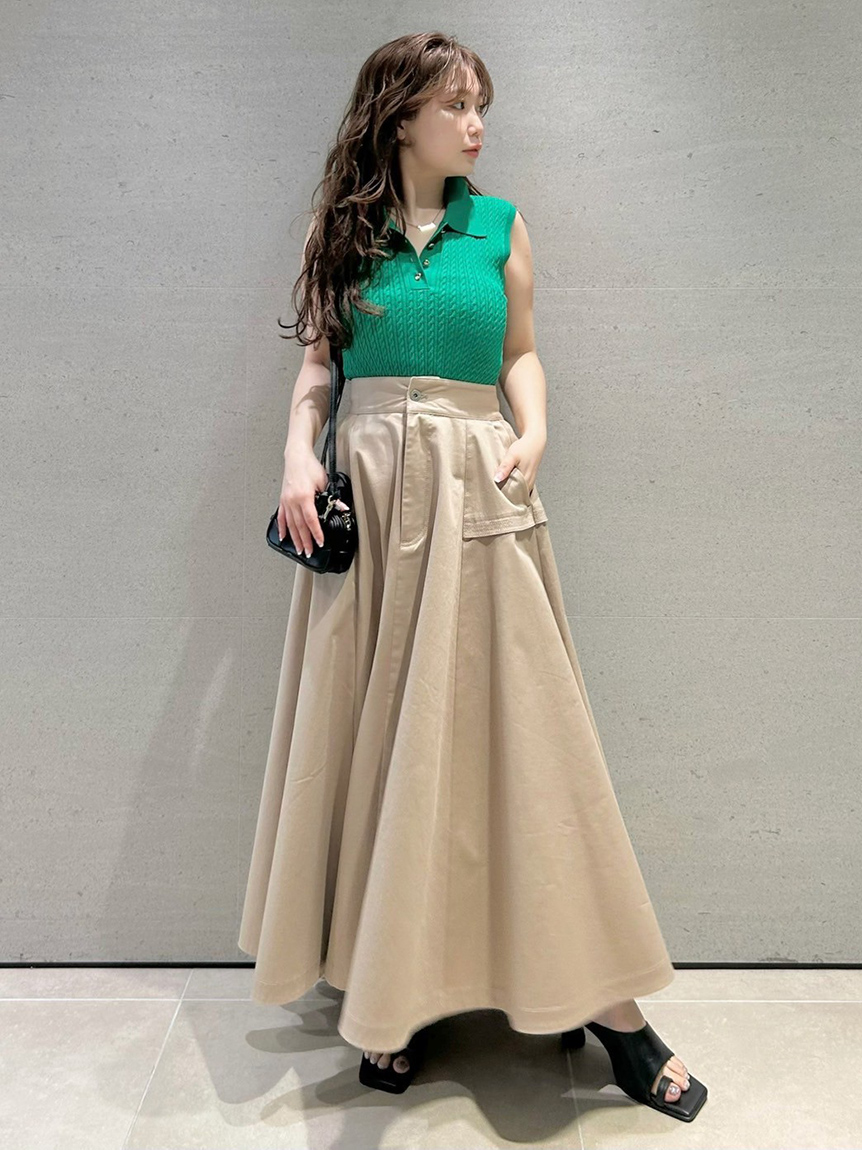別注☆K3&CO×Dickies☆チノ☆フレアスカート FRAY I.D｜Dickies】チノフレアスカート(ロングスカート