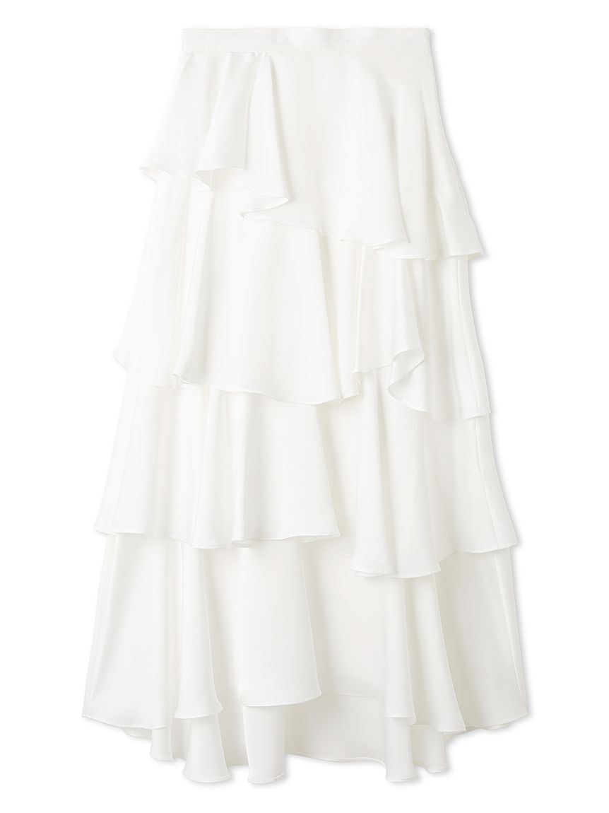 サテンランダムティアードスカート(ロングスカート)｜スカート