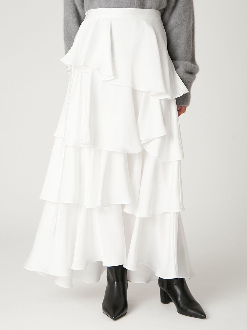 サテンランダムティアードスカート(ロングスカート)｜スカート｜FRAY