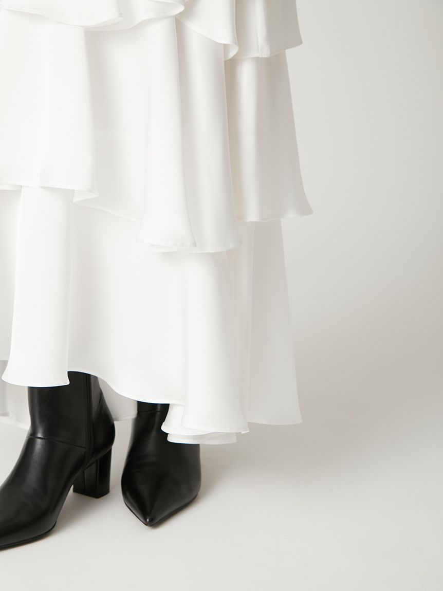 サテンランダムティアードスカート(ロングスカート)｜スカート｜FRAY