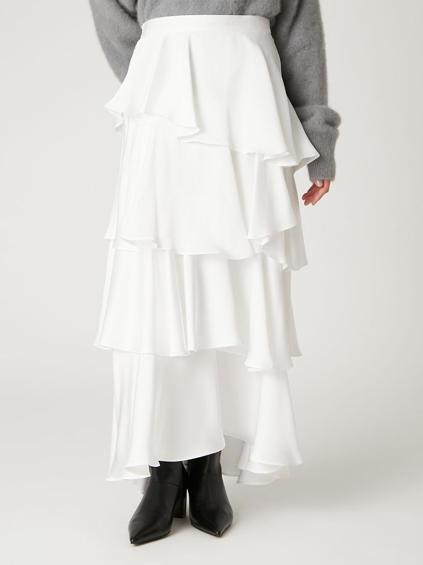 サテンランダムティアードスカート(ロングスカート)｜スカート｜FRAY