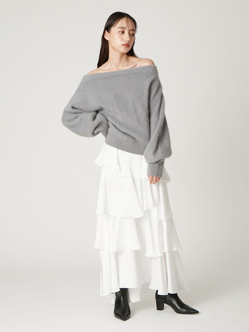 サテンランダムティアードスカート(ロングスカート)｜スカート｜FRAY