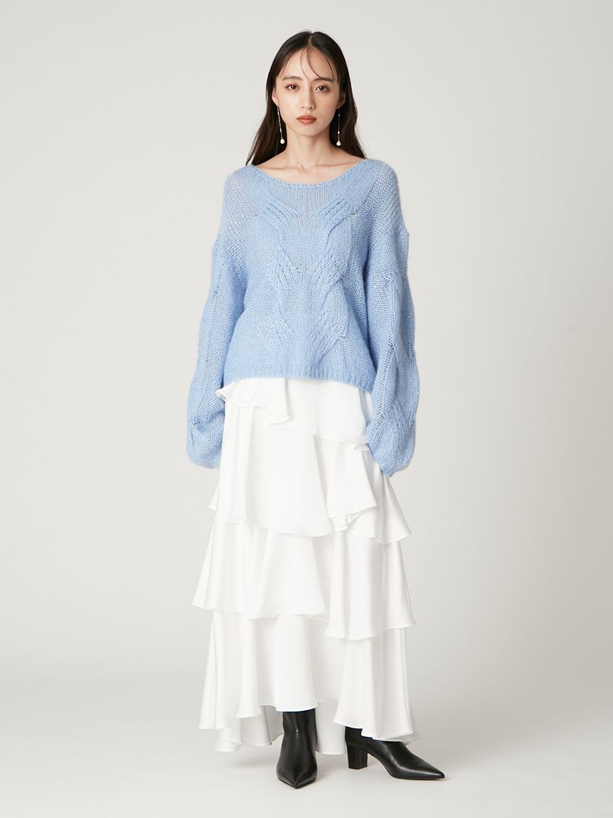 サテンランダムティアードスカート(ロングスカート)｜スカート｜FRAY