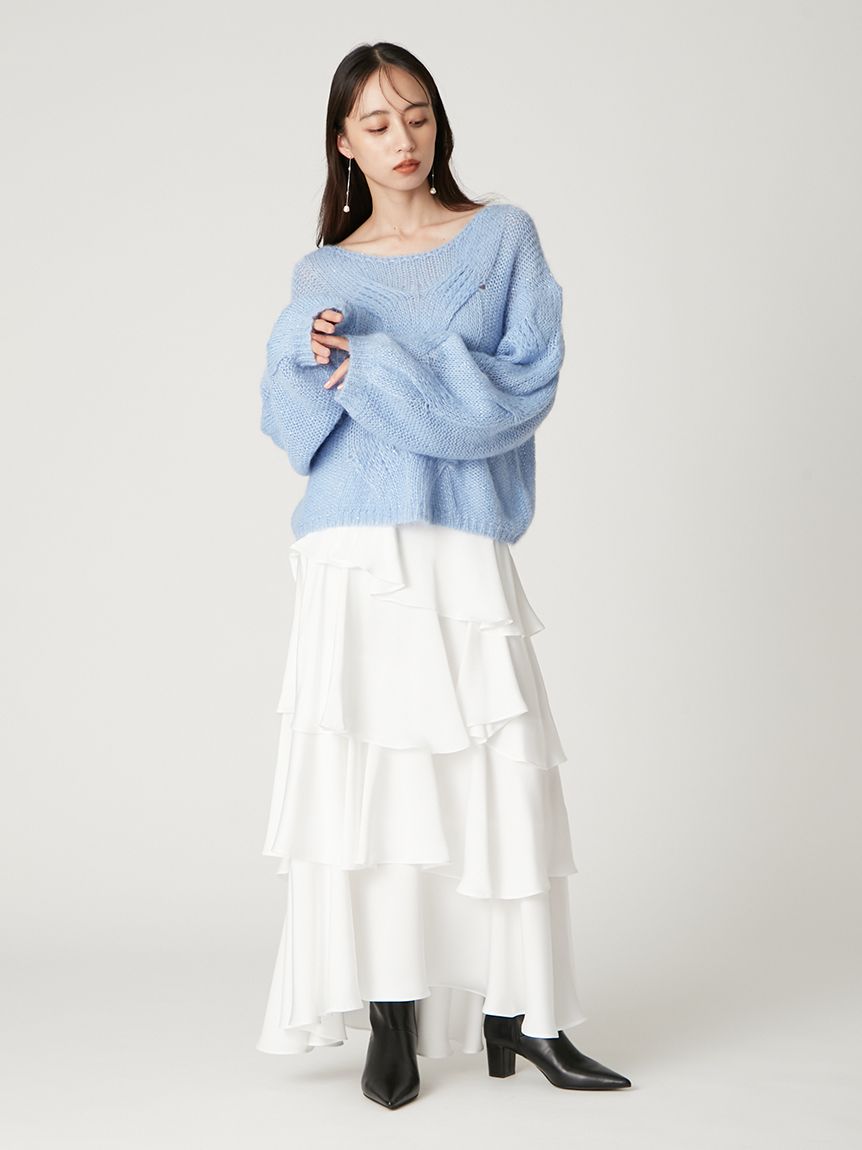 サテンランダムティアードスカート(ロングスカート)｜スカート｜FRAY