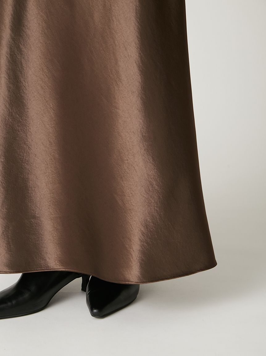 新品♡ サテンナロースカート／接触冷感　フレイアイディー　fray i.d ハイウエストサテンナロースカート(ロングスカート)｜スカート｜FRAY