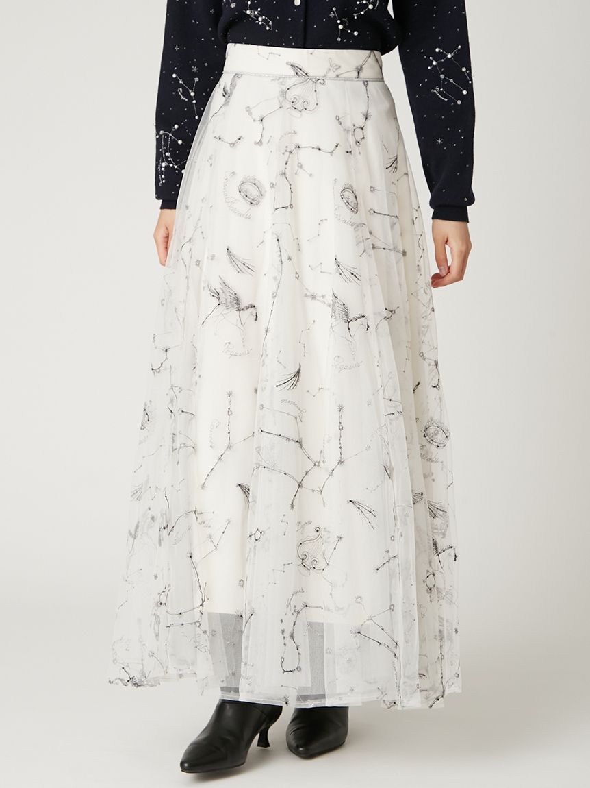 エトワールエンブロイダリーチュールスカート(ロングスカート