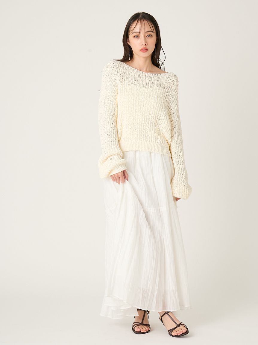 【極美品✨】FRAY I.D シアーマグノリアスカート 25SS セミシアーティアードスカート(ロングスカート)｜スカート｜FRAY I.D