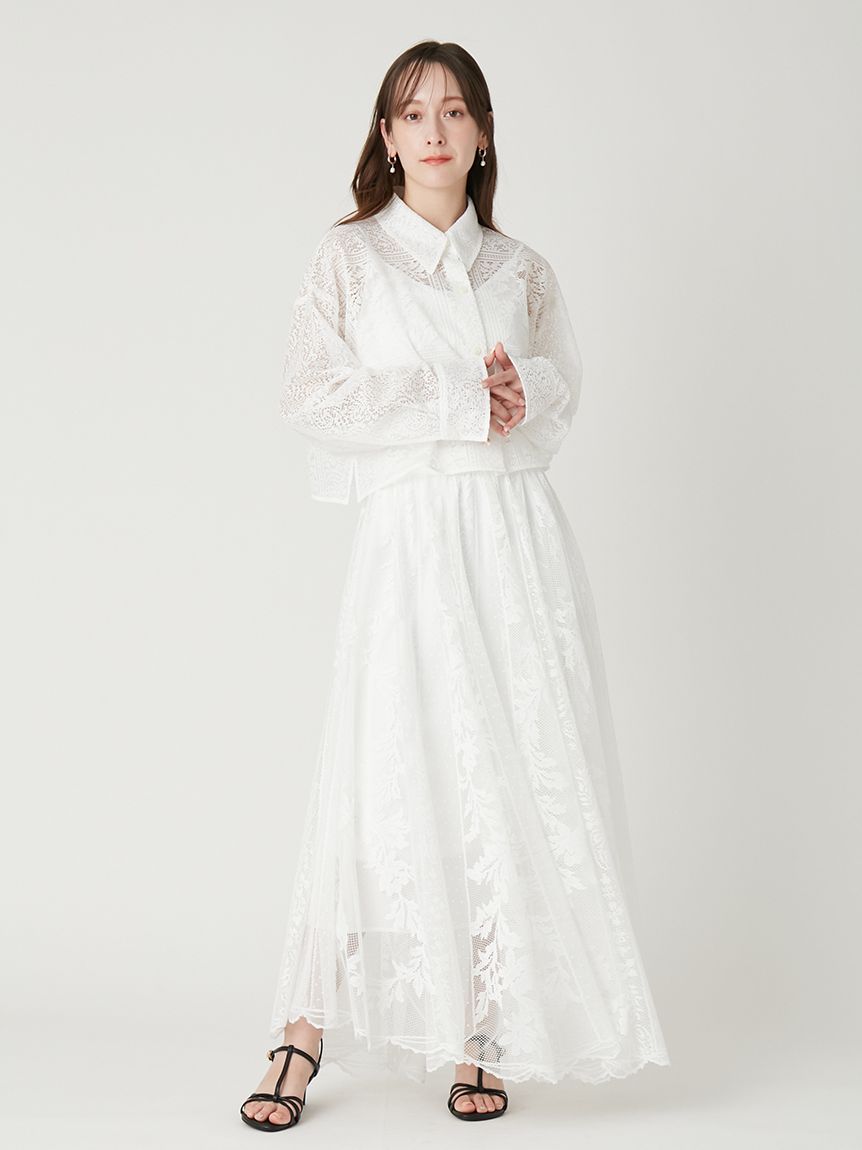 ✨週末限定お値下げ✨ alba Rossa スカート新品未使用 パネルレースマキシサーキュラースカート(ロングスカート)｜スカート