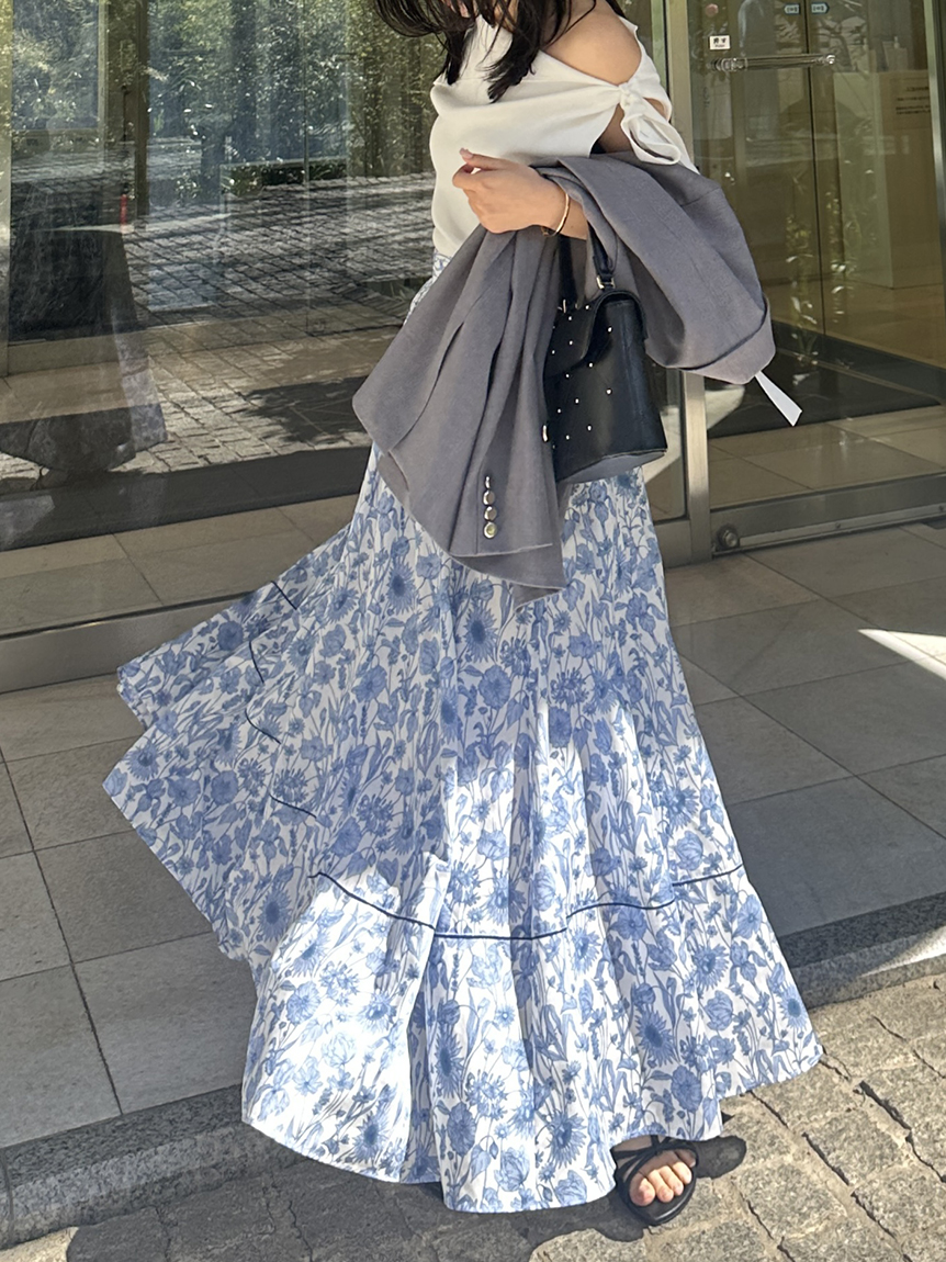 FRAY I.D MADE WITH LIBERTY FABRIC】ギャザーフレアスカート