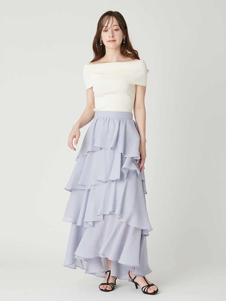 アシメフリルティアードスカート(ロングスカート)｜スカート｜FRAY I.D