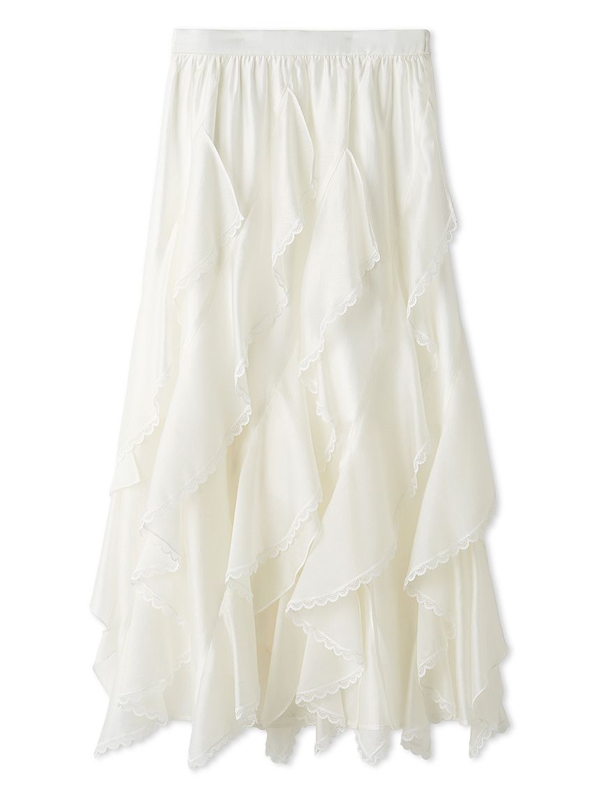 レーストリムランダムティアードスカート(ロングスカート)｜SKIRT