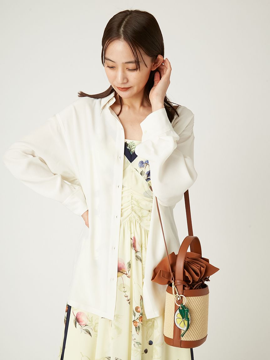 リラックスバックプリーツシャツ＜シーグリーン＞(XS シー