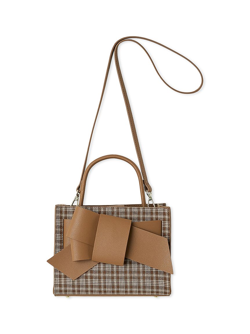 ルエル】チェックリボンミドルバッグ(ショルダーバッグ)｜バッグ