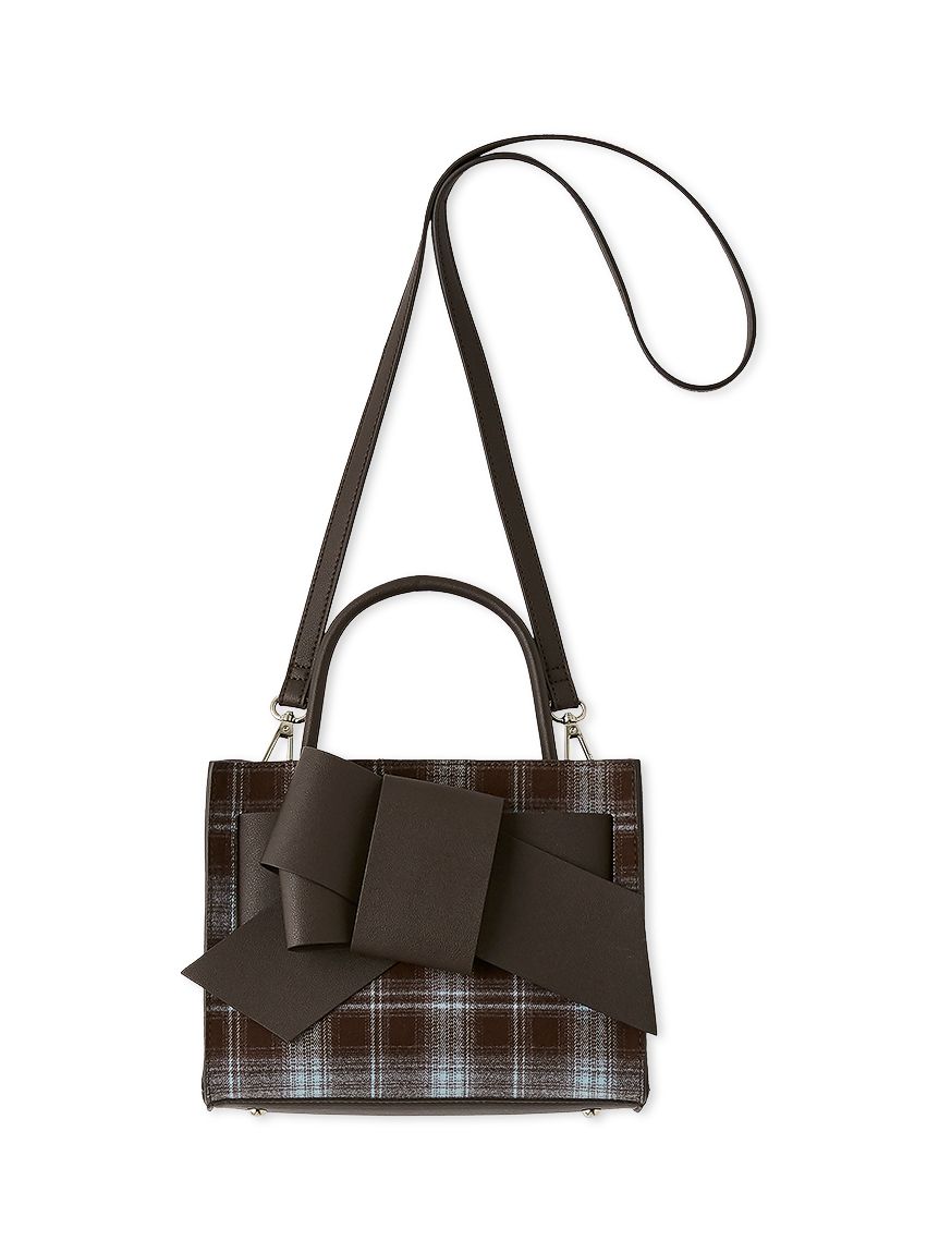 【美品✨】バーバリーロンドン　シルク100% シャドーチェック　リボン　40 Ｌ ルエル】チェックリボンミドルバッグ(リボンバッグ)｜バッグ｜FRAY I.D