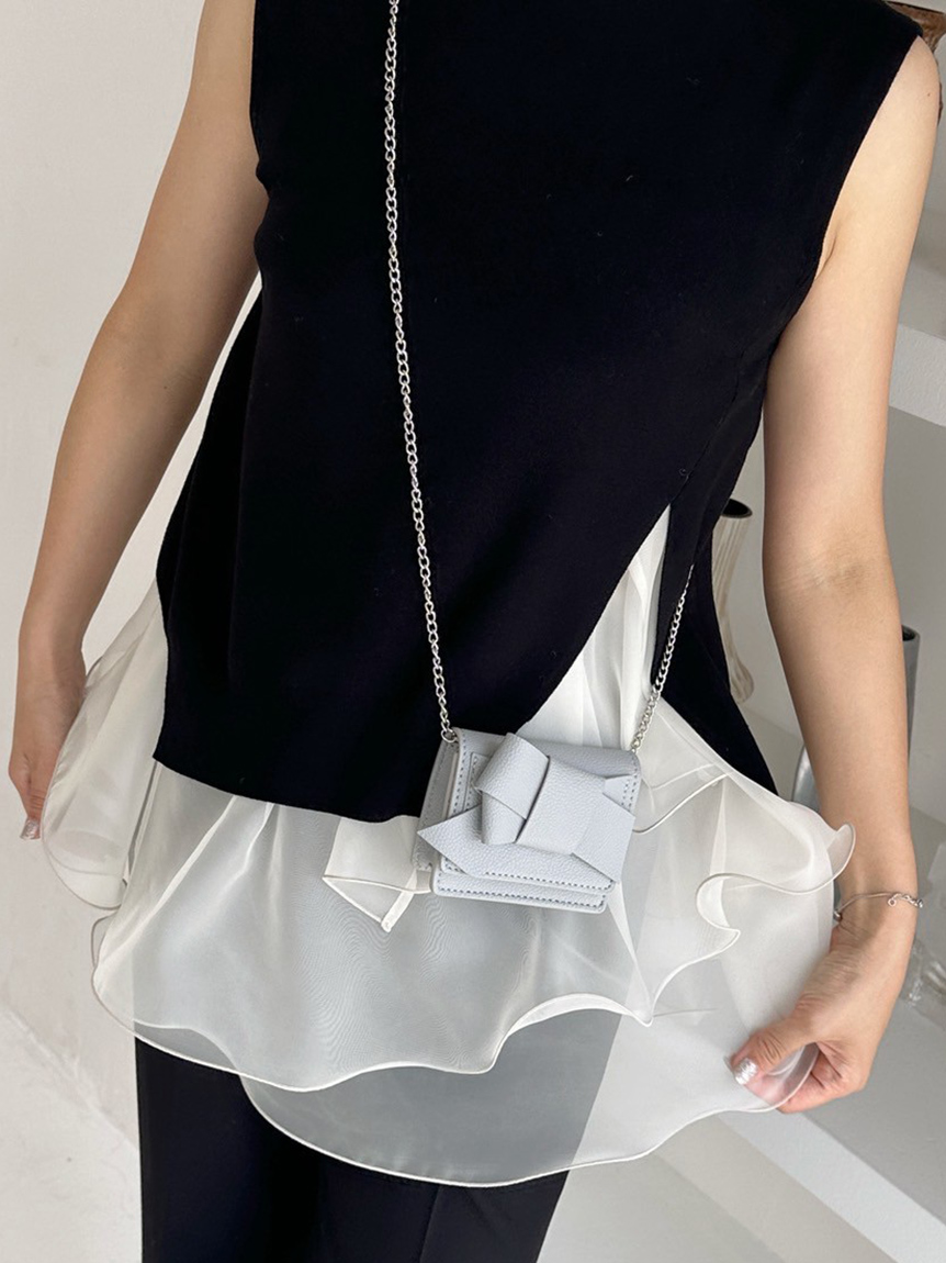 LYN チェーンウォレット WOC ミニバッグ リボン ツイリー 2WAY LYN チェーン 財布 WOC チェーンウォレット 財布 財布・小物