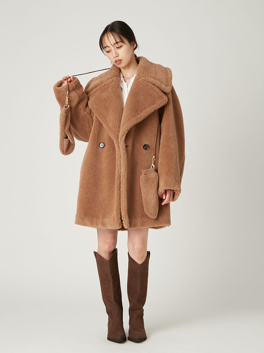 LOEWE★フリルレザートリムコットンツイルミディスカート ミニ スカート（コットン） ベージュ - LOEWE