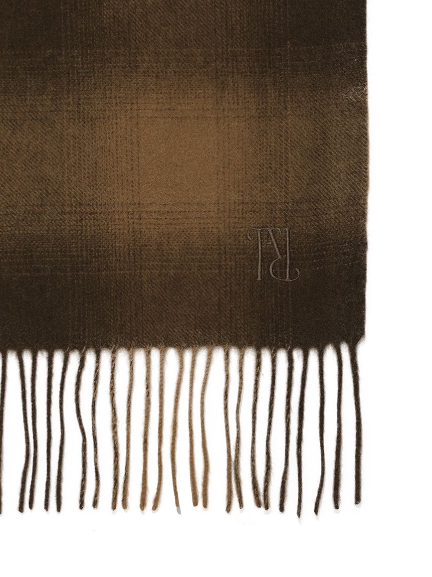 FRAY I Ｄ　ブラックストールマフラー付きコート チェックウールストール(ストール・マフラー)｜ファッション雑貨｜FRAY