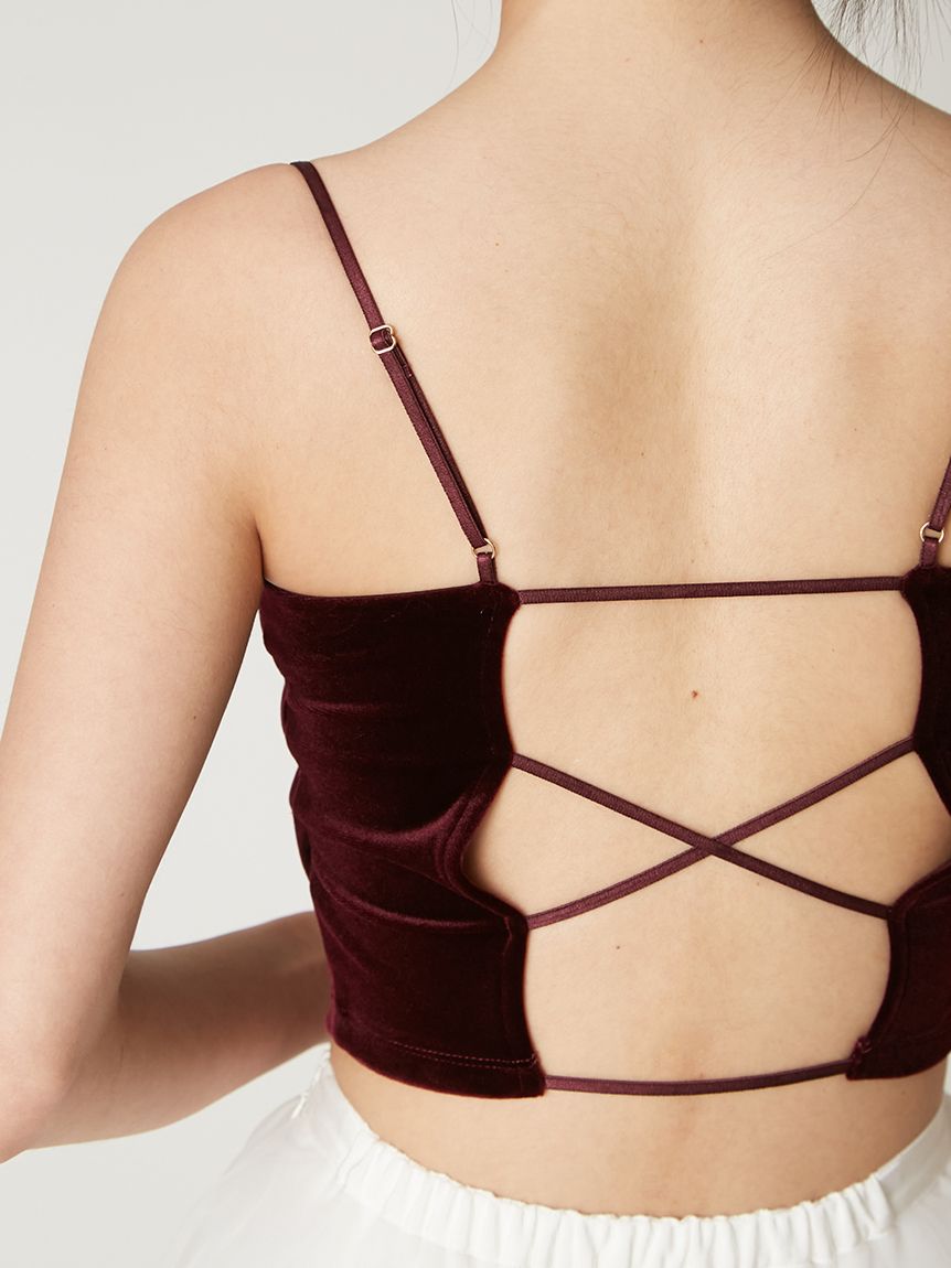 ベロアカップインクロップドキャミソール(キャミソール