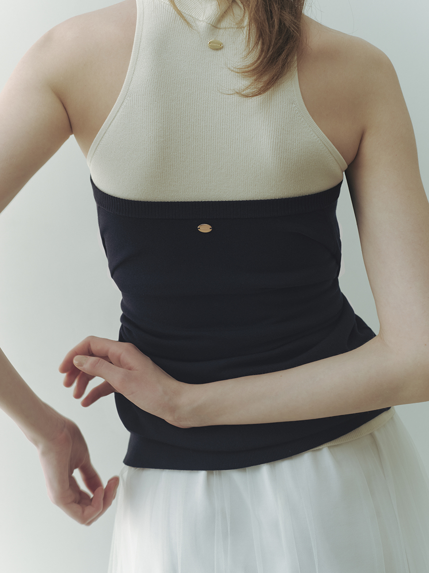 シルクブレンドカップインホルターニット／ウォッシャブル(ニット