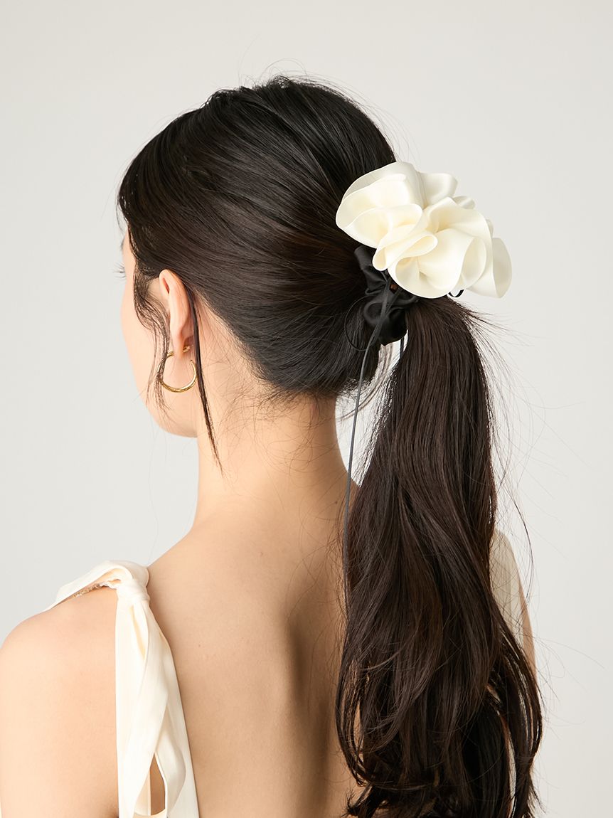フラワーモチーフシュシュ(ヘアクリップ・シュシュ)｜ファッション雑貨