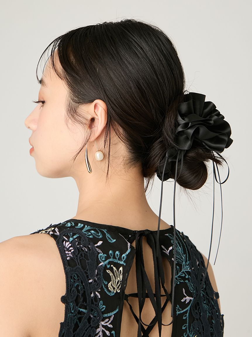 フレイIDお花型押しニット フラワーペプラムニットベアトップス(ニット)｜トップス｜FRAY I.D