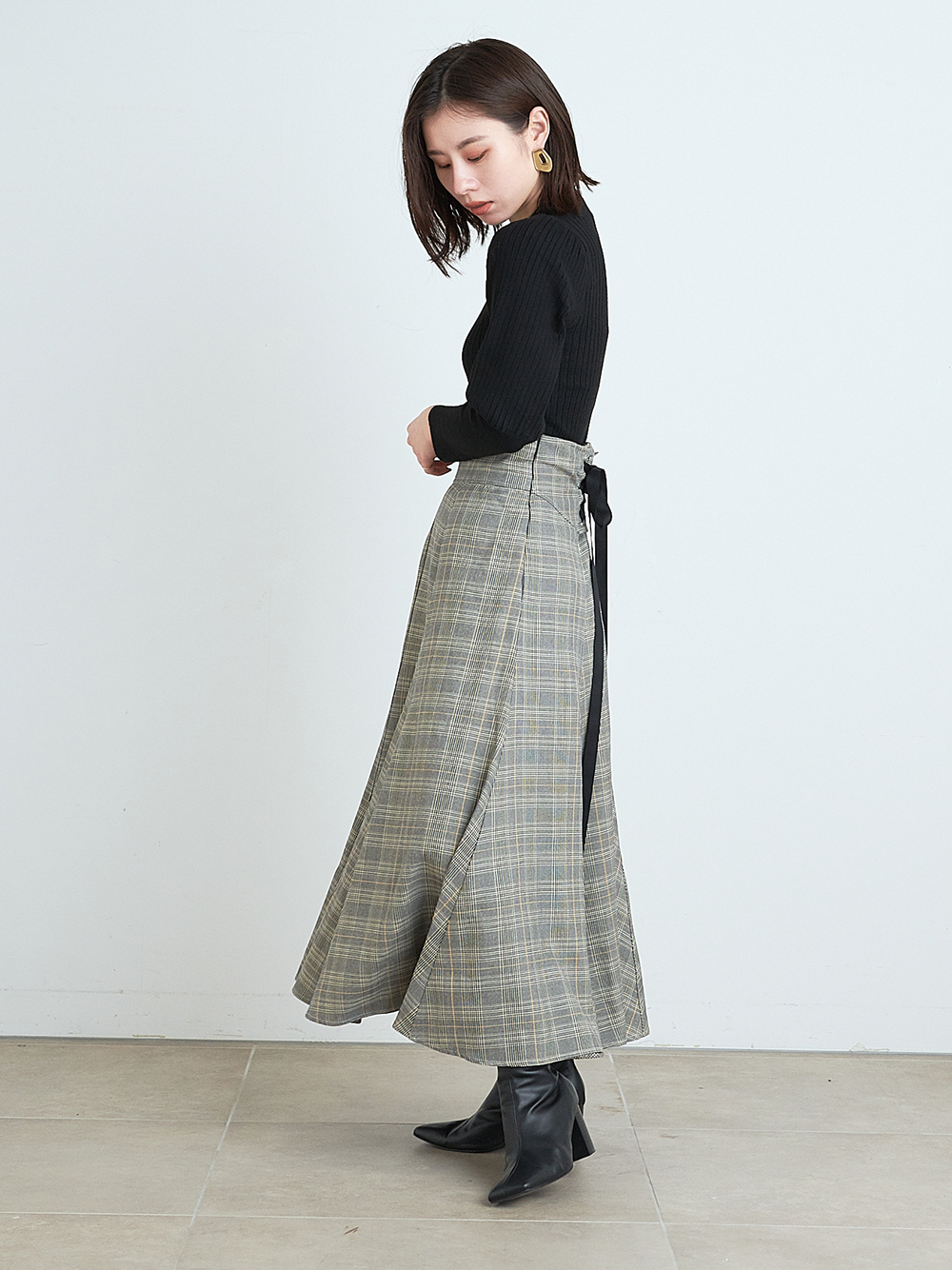 リブニットコンビチェックワンピース マキシ ロングワンピース ワンピース Fray I D フレイ アイディー の通販サイト 公式