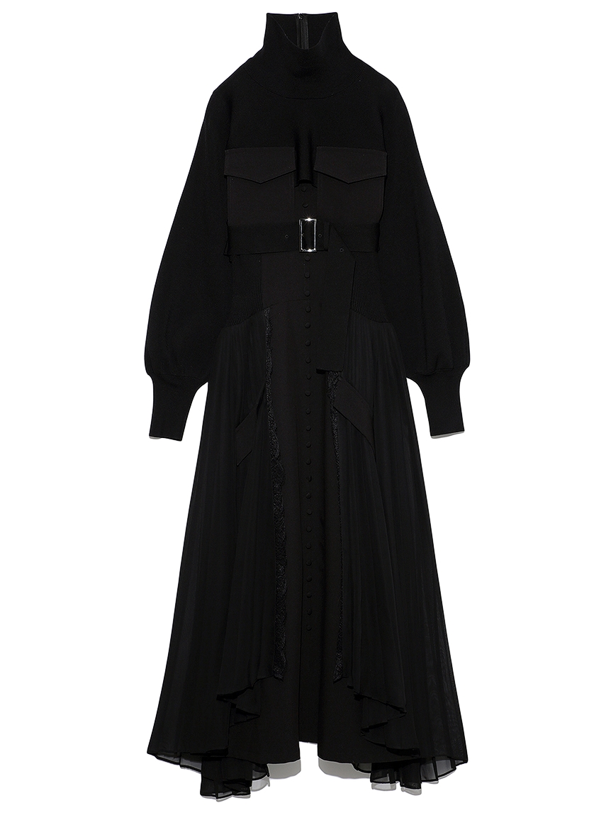 FRAY I.D ミリタリーニットコンビドレス フレイアイディー