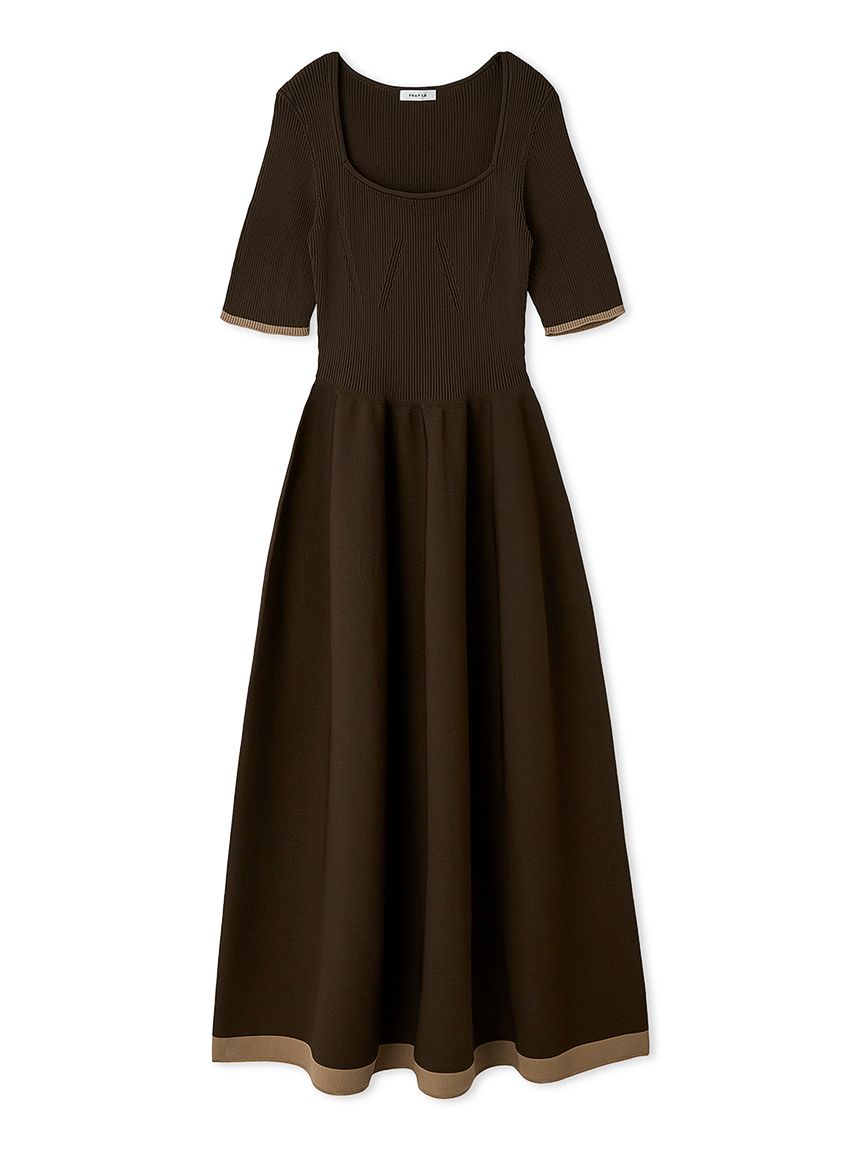 スクエアーネックホールガーメントワンピース(マキシ・ロング