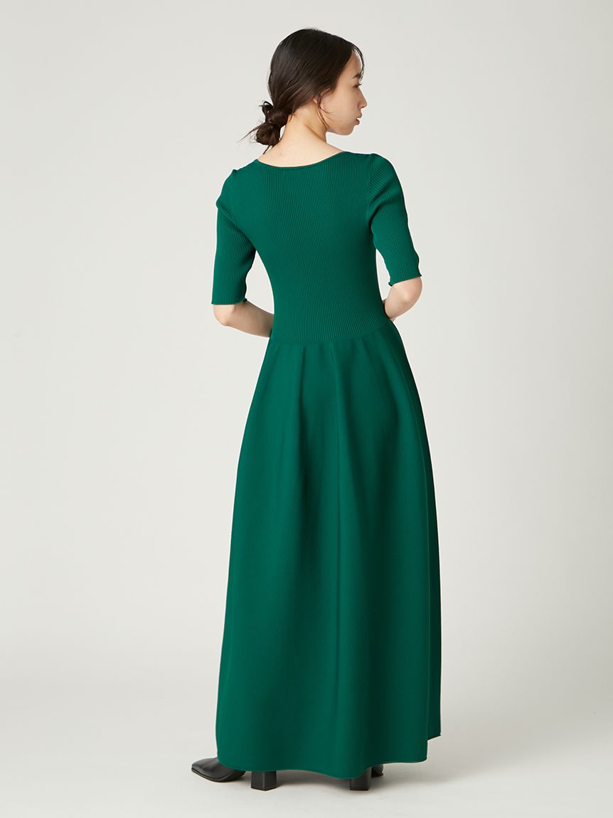 スクエアーネックホールガーメントワンピース(マキシ・ロング