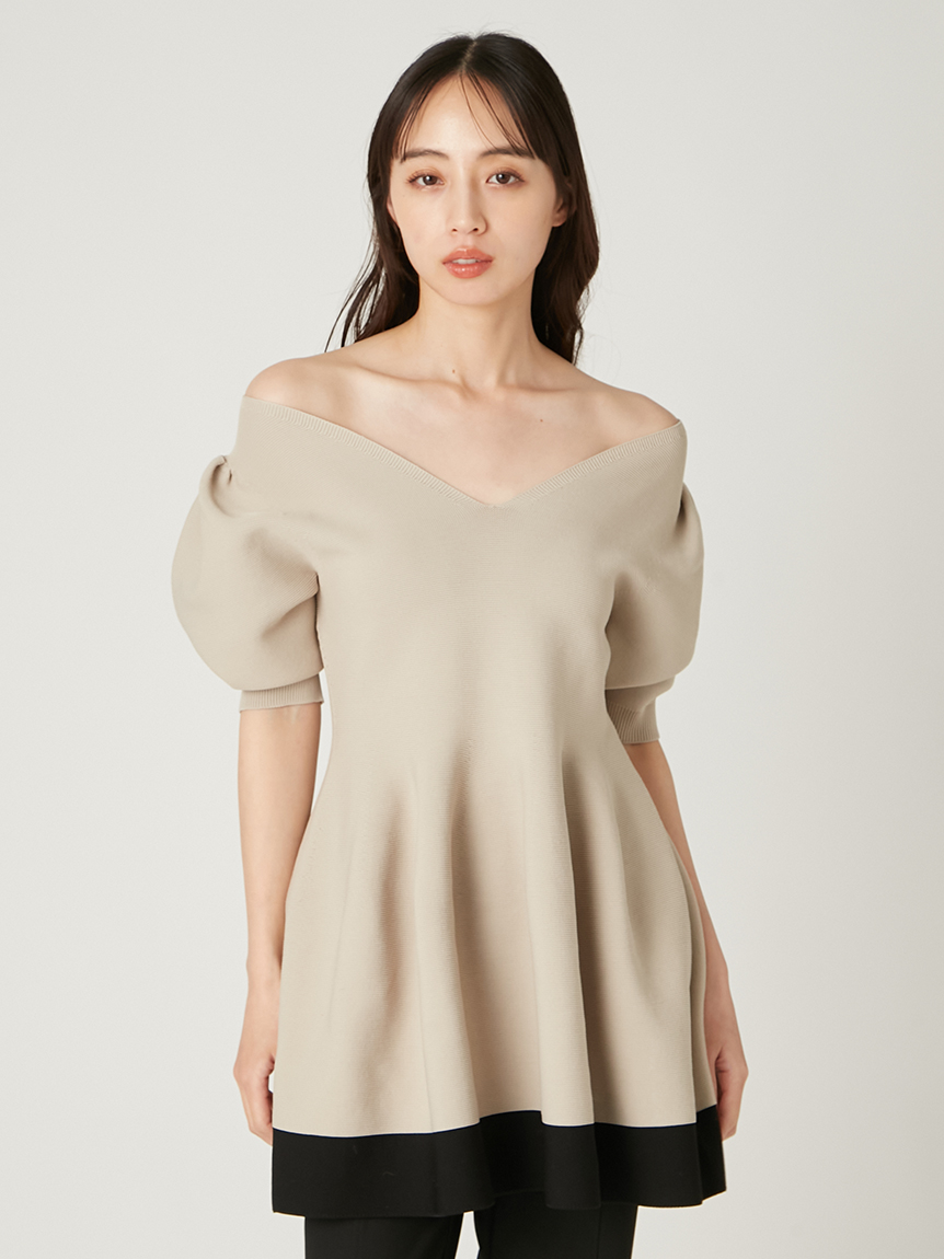 【FRAY i.d】未使用に近い⭐︎今季2025 SS 2wayペプラムニット 2wayペプラムニット(ニット)｜トップス｜FRAY I.D（フレイ
