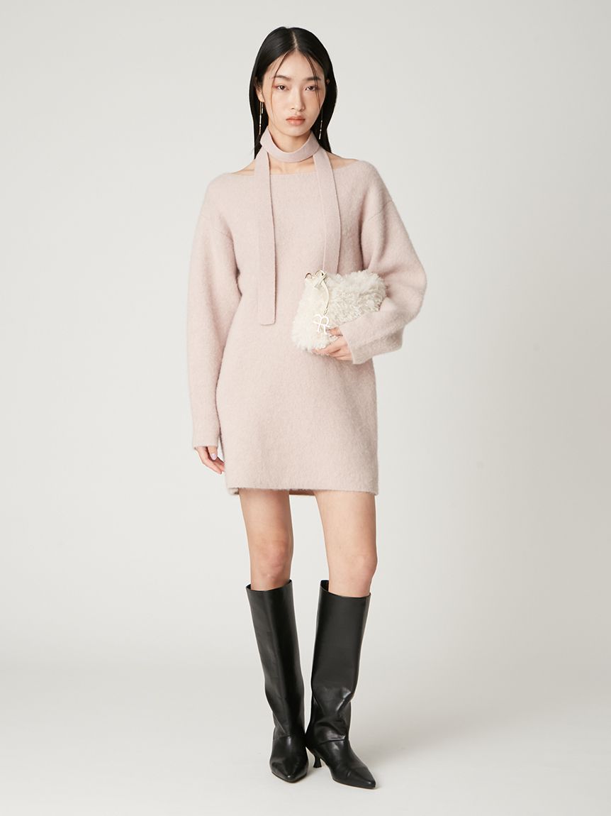 フォックスウールミニニットワンピース(ニットワンピース