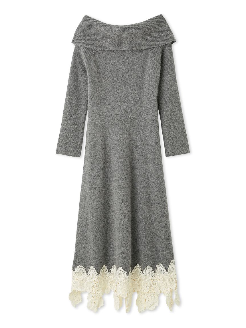 FRAY I.D（フレイ アイディー） フォックスウールレースヘムワンピース フォックスウールレースヘムワンピース(ニットワンピース)｜ワンピース