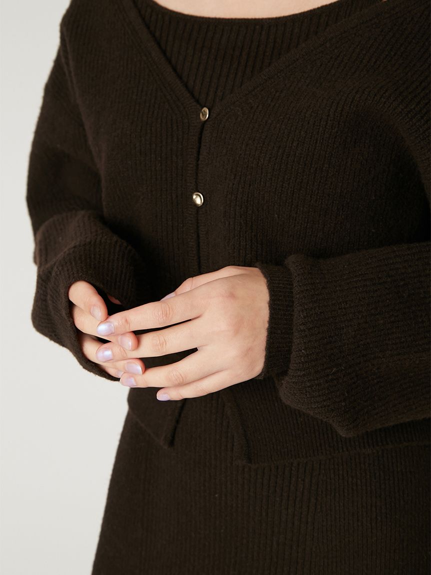 FRAY I.D 2wayアンサンブルニットワンピース ブラウン 2wayアンサンブルニットワンピース(マキシ・ロングワンピース