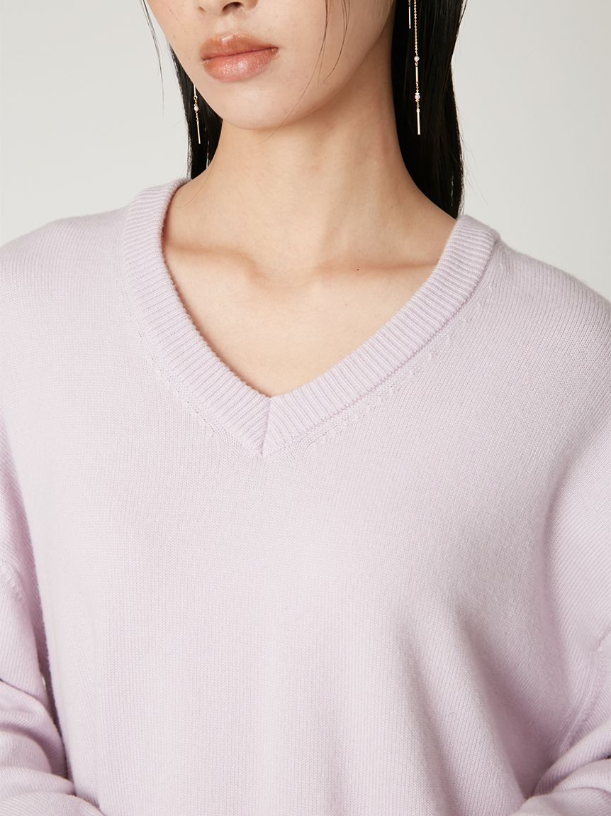 レイヤードシャツカラーウールワンピース(ニットワンピース