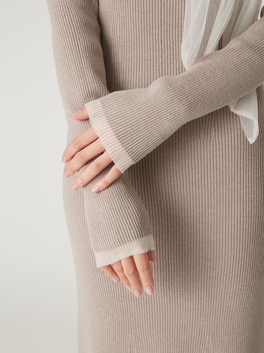 3wayリボンオフショルニットワンピース(マキシ・ロングワンピース