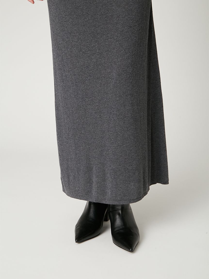 タックドレープワンショルリブニットワンピース(マキシ・ロング